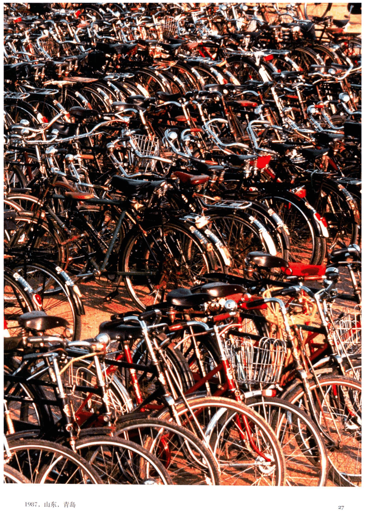 1987年青岛自行车停放场景