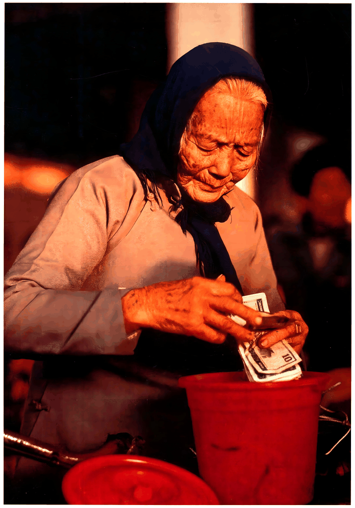 暮光里的老妇人