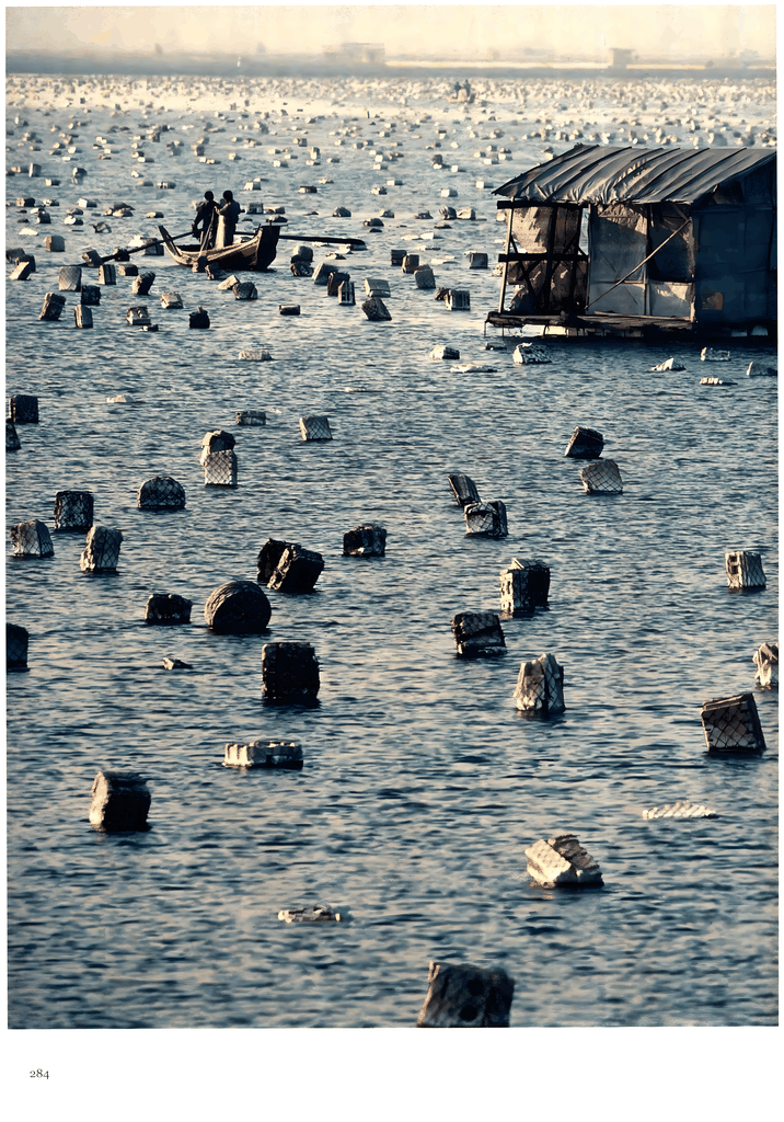 海上养殖浮标与渔排