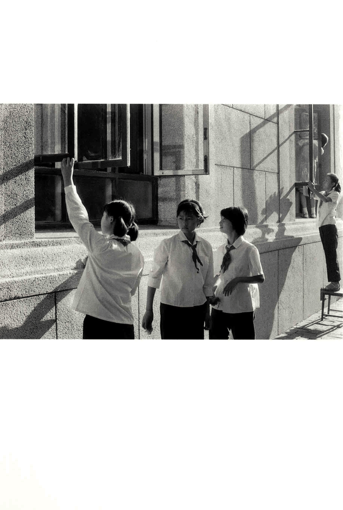 光影中的校园劳动场景